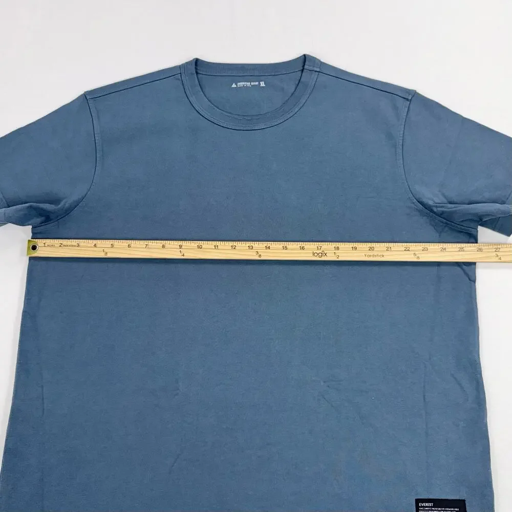 American Giant Everest Ultra Heavyweight Cotton Tee Shirt XL Blue - Picture 8 of 11
